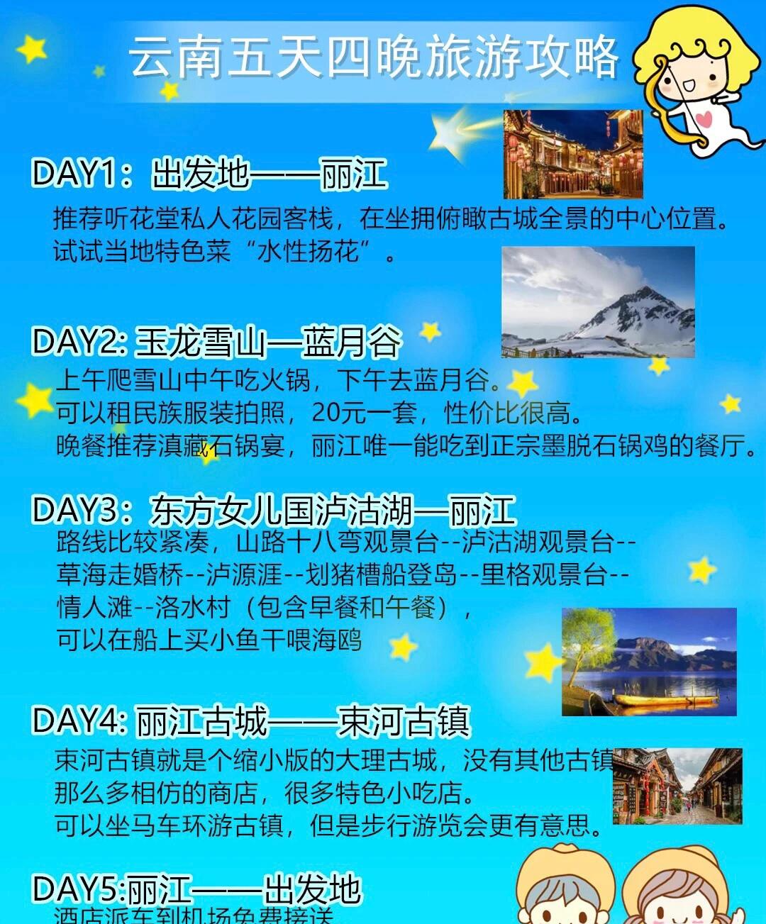 去云南旅游，5天最佳路線攻略，云南五日游，最佳路線攻略